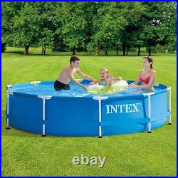 Intex 305 x 76cm Metal Frame Above Ground Swimming Pool Set with Filter Open Box