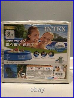 Intex 8'x24 Easy Set Round Inflatable Above Ground Pool WITH PUMP & FILTER. NEW