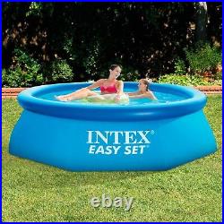Intex 8ft x 30in Easy Set Inflatable Above Ground Polygonal Pool with Filter Pump