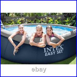 Intex Easy Set 15ft x 42in Inflatable Outdoor Above Ground Swimming Pool with Pump