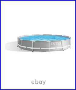 Intex Grey 12ft (3.7m) Round Prism Frame Above Ground Pool without filter Pump