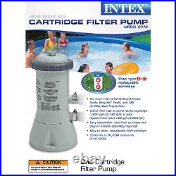 Intex Krystal Clear Cartridge Filter Pump for Above Ground Pools, 1000 GPH