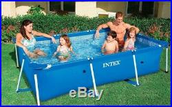 Intex Metal Frame Tube Rectangular Above Ground Summer Play Swimming Pool Set