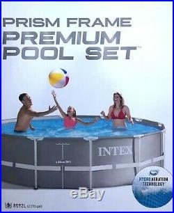 Intex Prism Premium Frame Above Ground Swimming Pool kit 12 x 39 Grey 26716UK