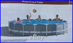 Intex Prism Premium Frame Above Ground Swimming Pool kit 12 x 39 Grey 26716UK