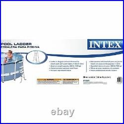 Intex Steel Frame Above Ground Pool Ladder & Intex 12-Ft Solar Pool Cover Tarp