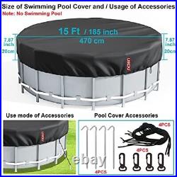 LXKCKJ 15 Ft Round Pool Cover, Solar Covers for Above Ground Pools, Summer Pool