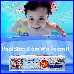 Large Round Pool & Pump 3.6m Wild'n Wet Framed Pool