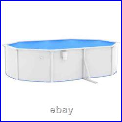 Large Swimming Pool Oval Steel Wall Garden Above Ground 490x360x120 cm White
