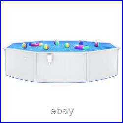 Large Swimming Pool Steel Wall Round Above Ground Garden 550x120 cm White