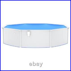 Large Swimming Pool Steel Wall Round Above Ground Garden 550x120 cm White