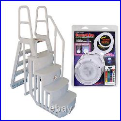 Main Access Above Ground Swimming Pool Step Ladder with Smart LED Light & Remote