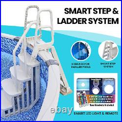 Main Access Above Ground Swimming Pool Step Ladder with Smart LED Light & Remote