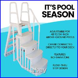 Main Access Above Ground Swimming Pool Step Ladder with Smart LED Light & Remote