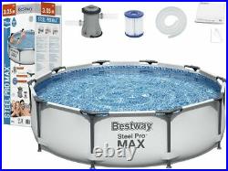 NEW BESTWAY SWIMMING POOL 305 cm 10FT Garden Above Ground Pool with PUMP SET