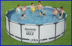 NEW Bestway Steel Pro Max 14FT 33in Round Frame Swimming Pool + Filter & Pump