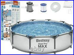 NEW Round Frame SWIMMING POOL 305 cm 10FT Garden Above Ground Pool with PUMP SET