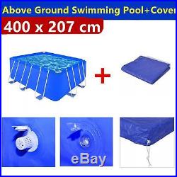 New Above Ground Garden Swimming Pool Steel Frame Rectangular Summer Fun+Cover
