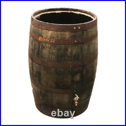 Oak barrell water butt tank 200 liters with Brass tap with Lid for garden