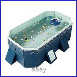 Outdoor Swimming Pool Foldable Adult Kiddie Pool Rectangular Family Above Ground