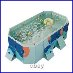 Outdoor Swimming Pool Foldable Adult Kiddie Pool Rectangular Family Above Ground