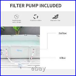 Outdoor Swimming Pool Steel Frame With Filter Pump Ground Pools Rust Resistant