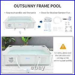 Outdoor Swimming Pool Steel Frame With Filter Pump Ground Pools Rust Resistant