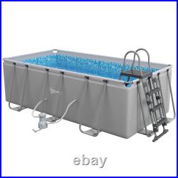 Outsunny Rectangle Above Ground Swimming Pool with Pump and Ladder