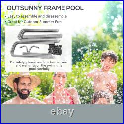 Outsunny Rectangle Above Ground Swimming Pool with Pump and Ladder