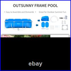 Outsunny Steel Frame Pool with Filter Pump, Filter Cartridge, Reinforced Sidewal