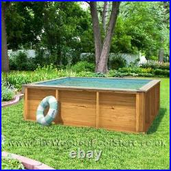 Pistoche Wooden Pool 2m x 2m with Built In Safety Cover Above Ground Swimmi