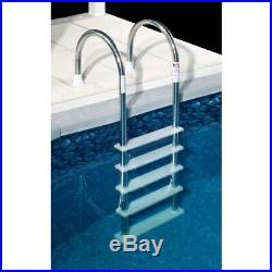 Pool Deck Ladder 54-Inch Stainless Steel Above-Ground 5-Steps +Hand Rail New