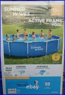 Pool NEW Summer Waves 15ft x 33in Active Frame Above Ground Swimming Pool Set