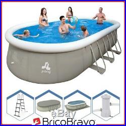 Pool Oval above Ground Structure 610x360x122cm + Ladder Pump Sheeting