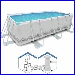 Pool Rectangular above Ground 400x200xh99cm with Pump and Ladder 17445eu