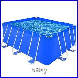 Rectangle Swimming Pool Outdoor Garden Above Ground Drain Plug Steel Frame 400cm