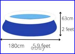 SWIMMING POOL ABOVE GROUND INFLATABLE ROUND 5.9x2 ft EASY SET NEW BLUE SUMMER