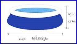 SWIMMING POOL ABOVE GROUND INFLATABLE ROUND 8x2.1 ft EASY SET NEW BLUE SUMMER