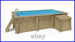 Somov Wooden Pool 3m x 6.2m (1.31m Deep) Above or In Ground Rectangular Swimm
