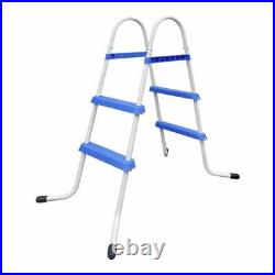 Steel Frame Pool Safety Ladder Non-Slip Steps for Above Ground Swimming Pools