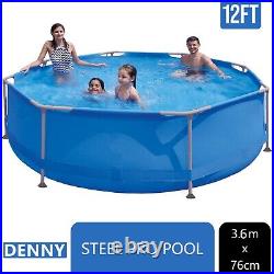 Steel Pro Swimming Pool, Above Ground Round Paddling Pool, 12ft x 30in