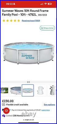 Summer Waves 10'x30 Metal Frame Above Ground Pool with Filter System