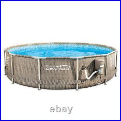 Summer Waves 12 x 30 Outdoor Round Frame Above Ground Swimming Pool with Pump