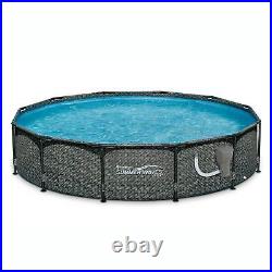 Summer Waves 12' x 33 Outdoor Round Frame Above Ground Swimming Pool with Pump