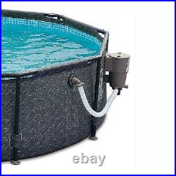 Summer Waves 12' x 33 Outdoor Round Frame Above Ground Swimming Pool with Pump