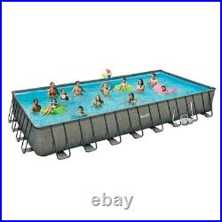 Summer Waves 32ft X 16ft X 52in Rectangle Frame Above Ground Swimming Pool Set