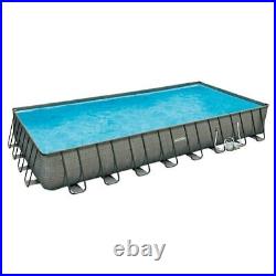 Summer Waves 32ft X 16ft X 52in Rectangle Frame Above Ground Swimming Pool Set
