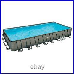 Summer Waves 32ft x 16ft x 52in Above Ground Rectangle Frame Swimming Pool Set