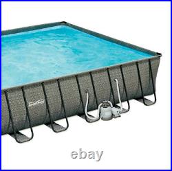 Summer Waves 32ft x 16ft x 52in Above Ground Rectangle Frame Swimming Pool Set