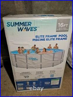 Summer Waves Elite 16ft x 48' Above Ground Swimming Pool Frame with pump + ladder